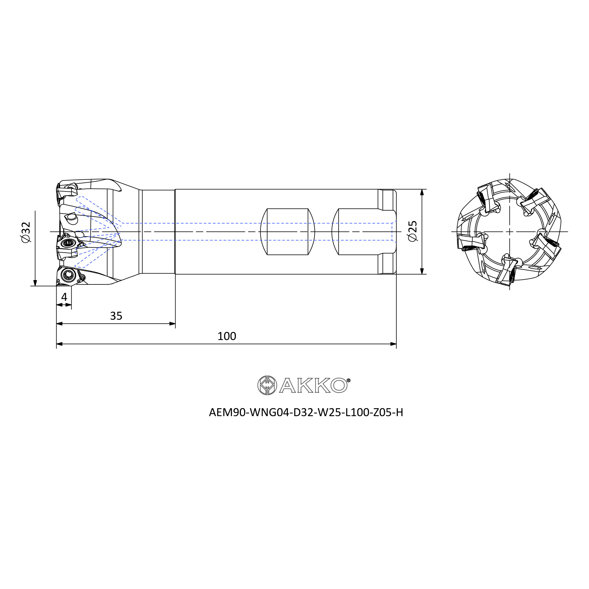 AKKO AEM90-WNG04-D32-W25-L100-Z05-H — фото 3