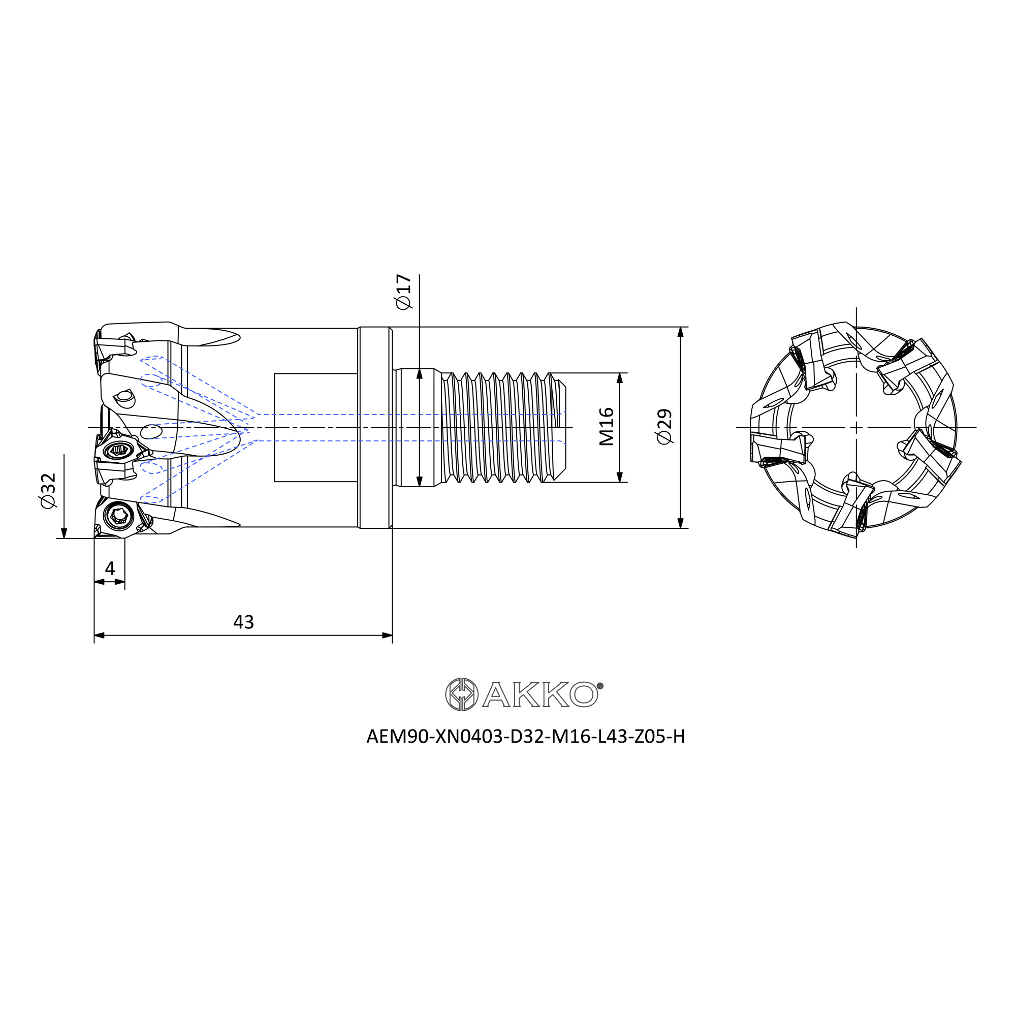 AKKO AEM90-XN0403-D32-M16-L43-Z05-H — фото 3