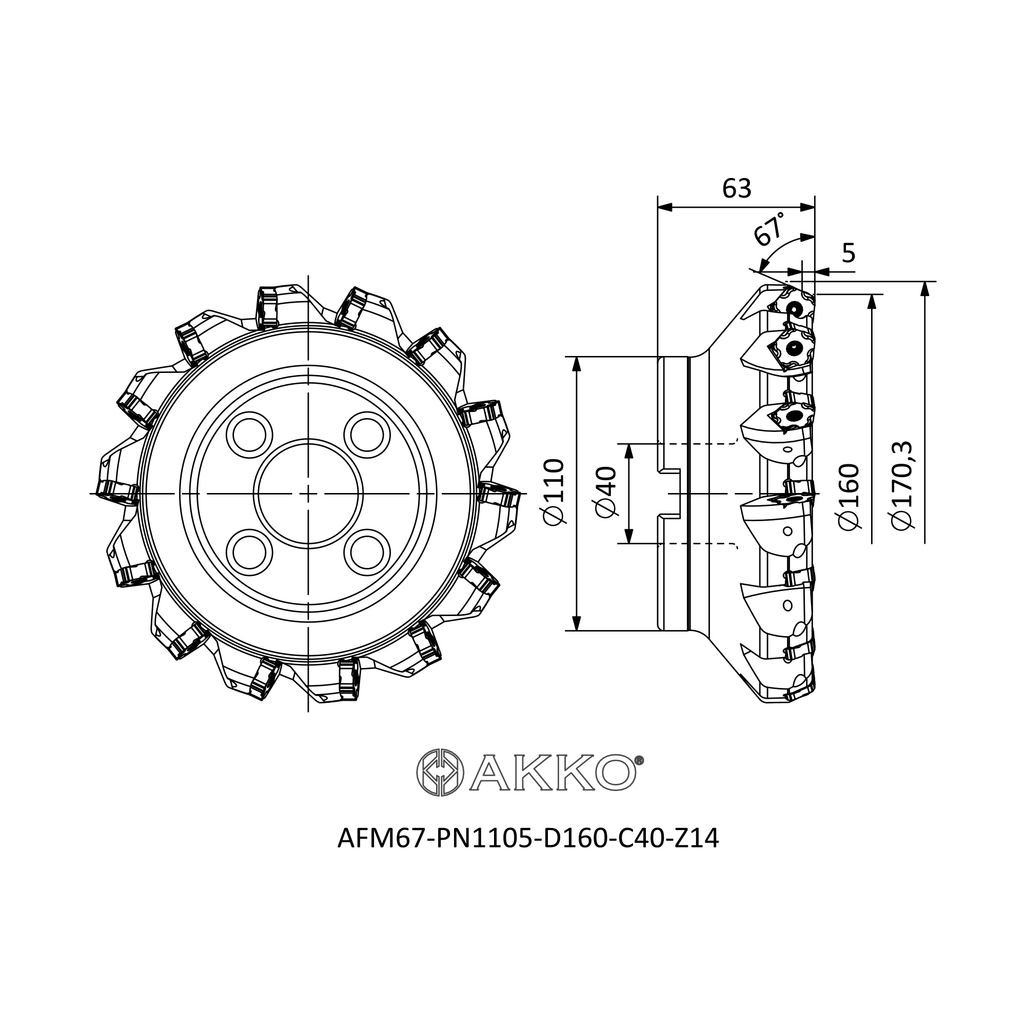 AKKO AFM67-PN1105-D160-C40-Z14 — фото 3