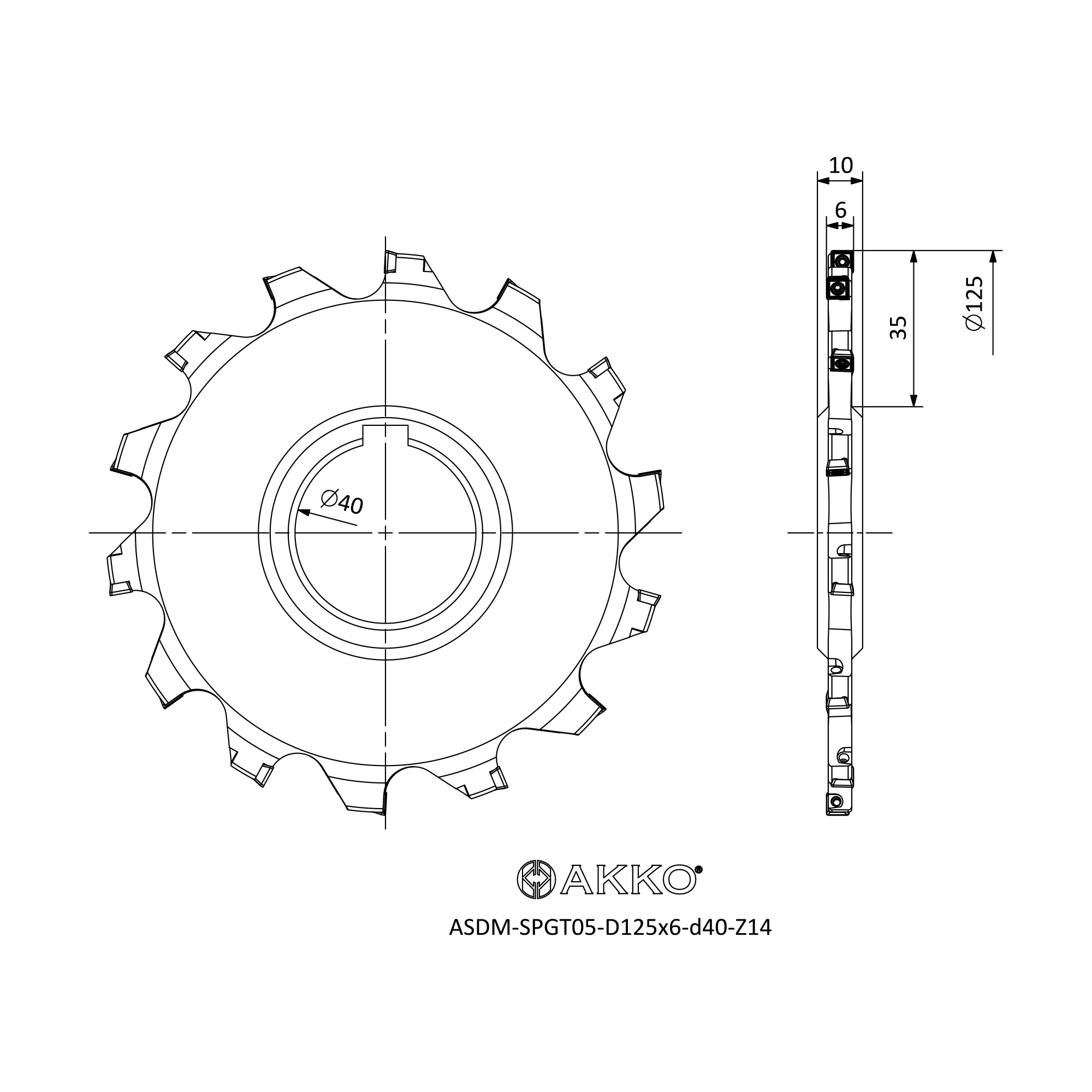 AKKO ASDM-SPGT05-D125x6-d40-Z14 — фото 3