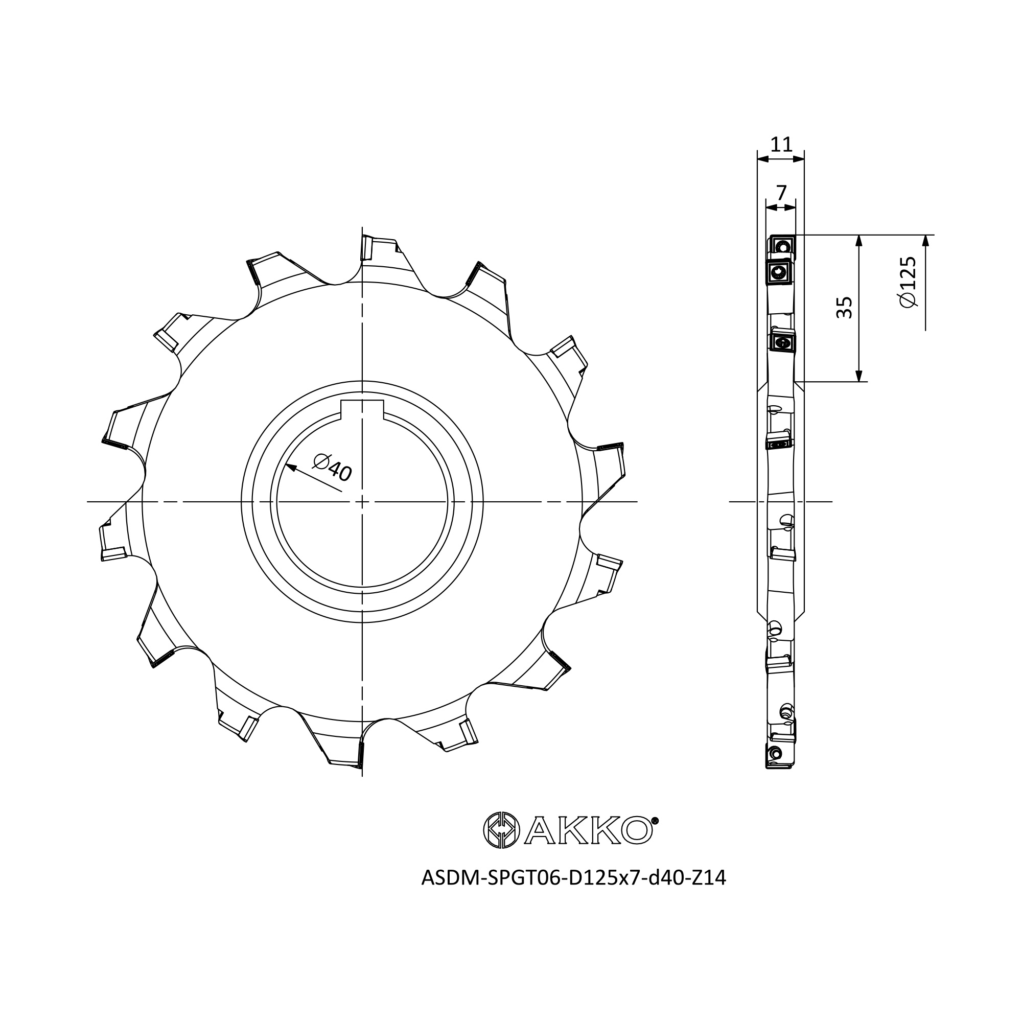 AKKO ASDM-SPGT06-D125x7-d40-Z14 — фото 3