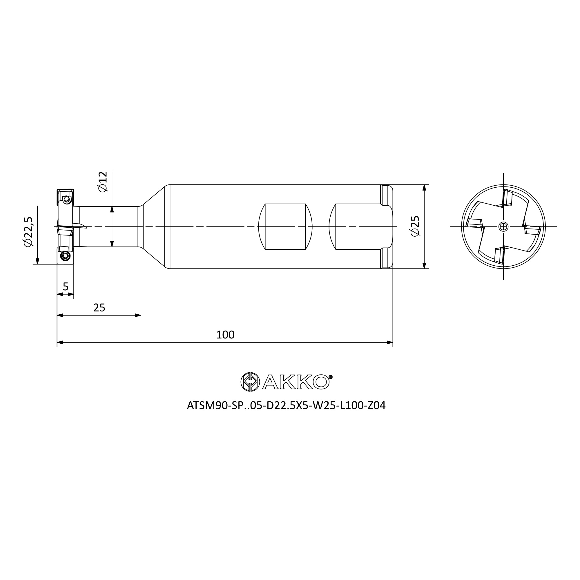 AKKO ATSM90-SP..05-D22.5X5-W25-L100-Z04 — фото 3