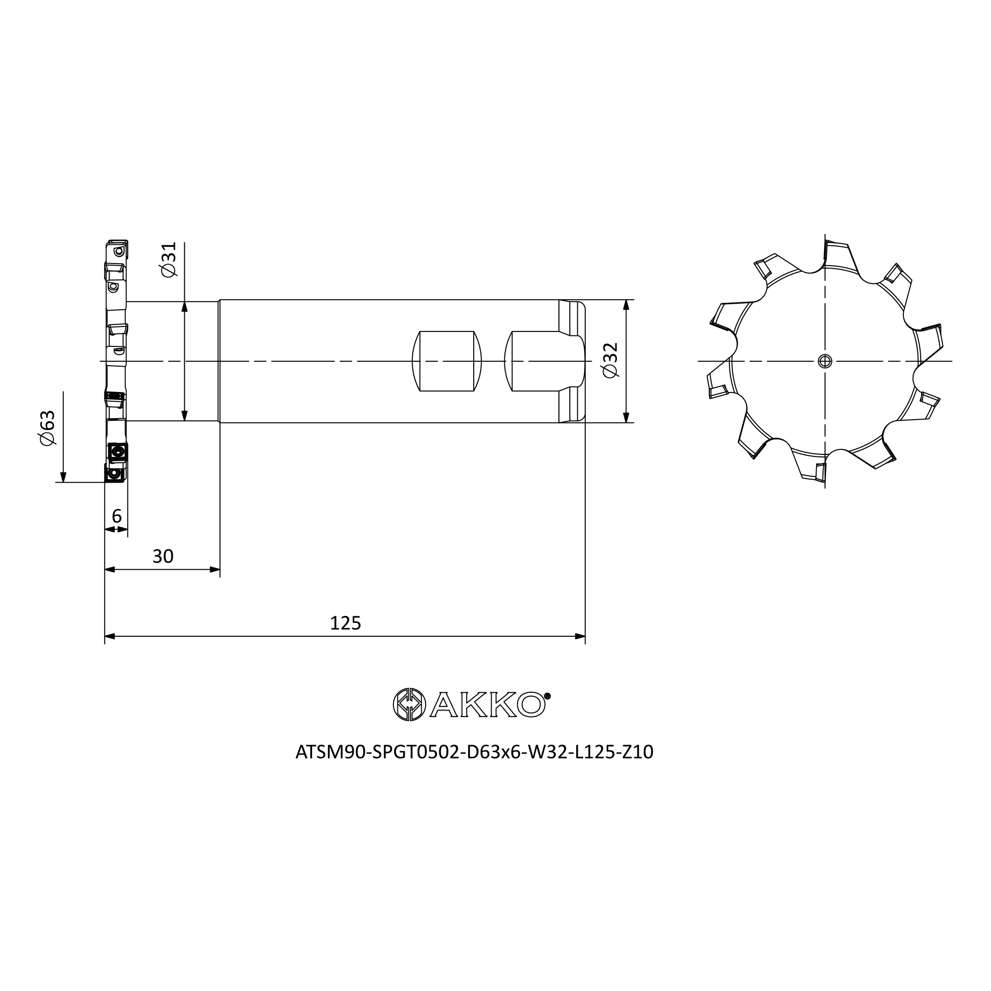 AKKO ATSM90-SPGT0502-D63X6-W32-L125-Z10 — фото 3
