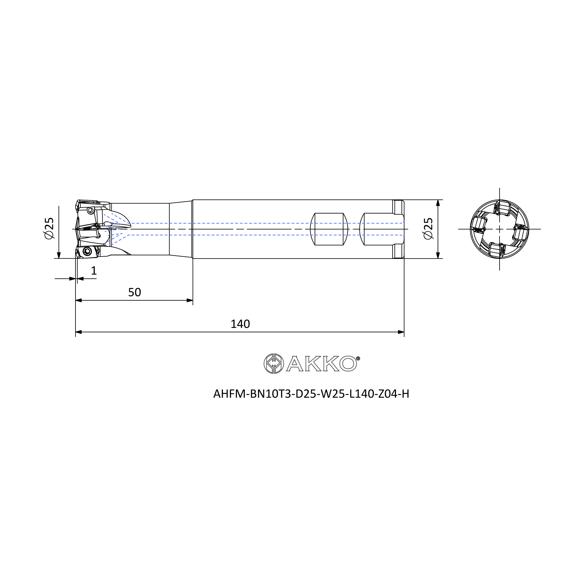 AKKO AHFM-BN10T3-D25-W25-L140-Z04-H — фото 3