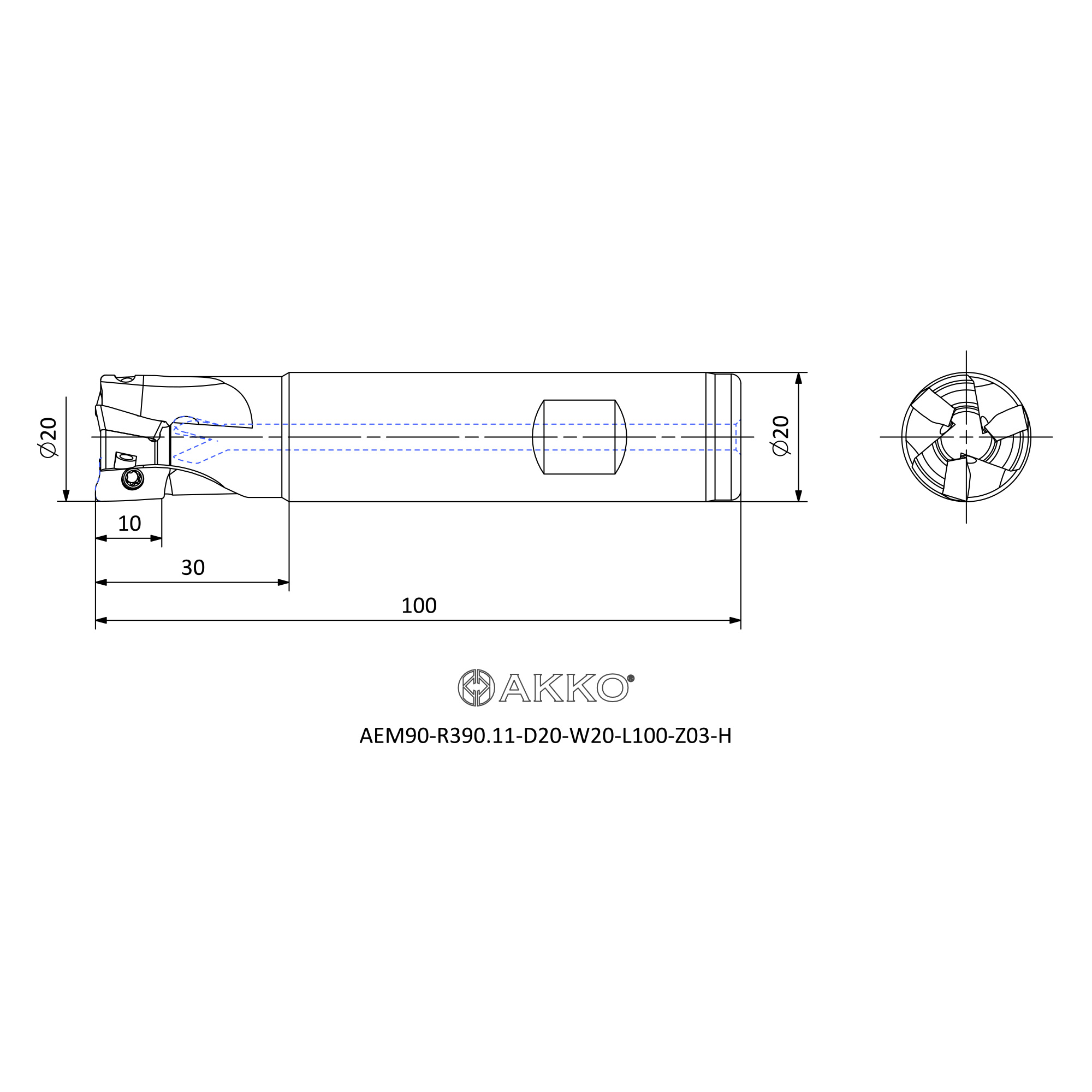 AKKO AEM90-R390.11-D20-W20-L100-Z03-H
