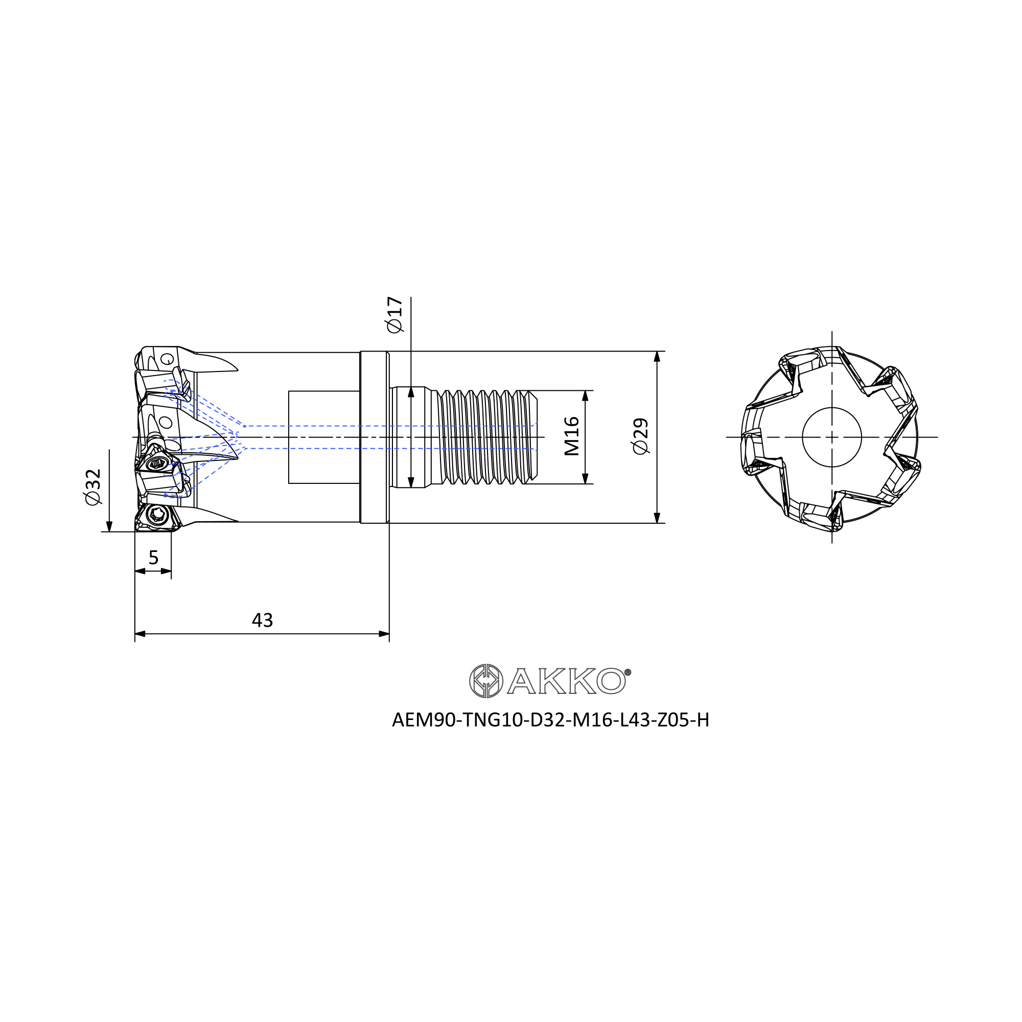 AKKO AEM90-TNG10-D32-M16-L43-Z05-H — фото 3