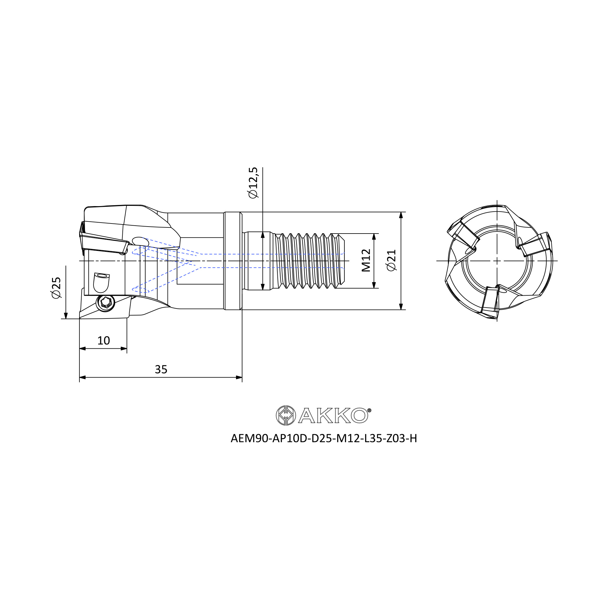 AKKO AEM90-AP10D-D25-M12-L35-Z03-H — фото 3