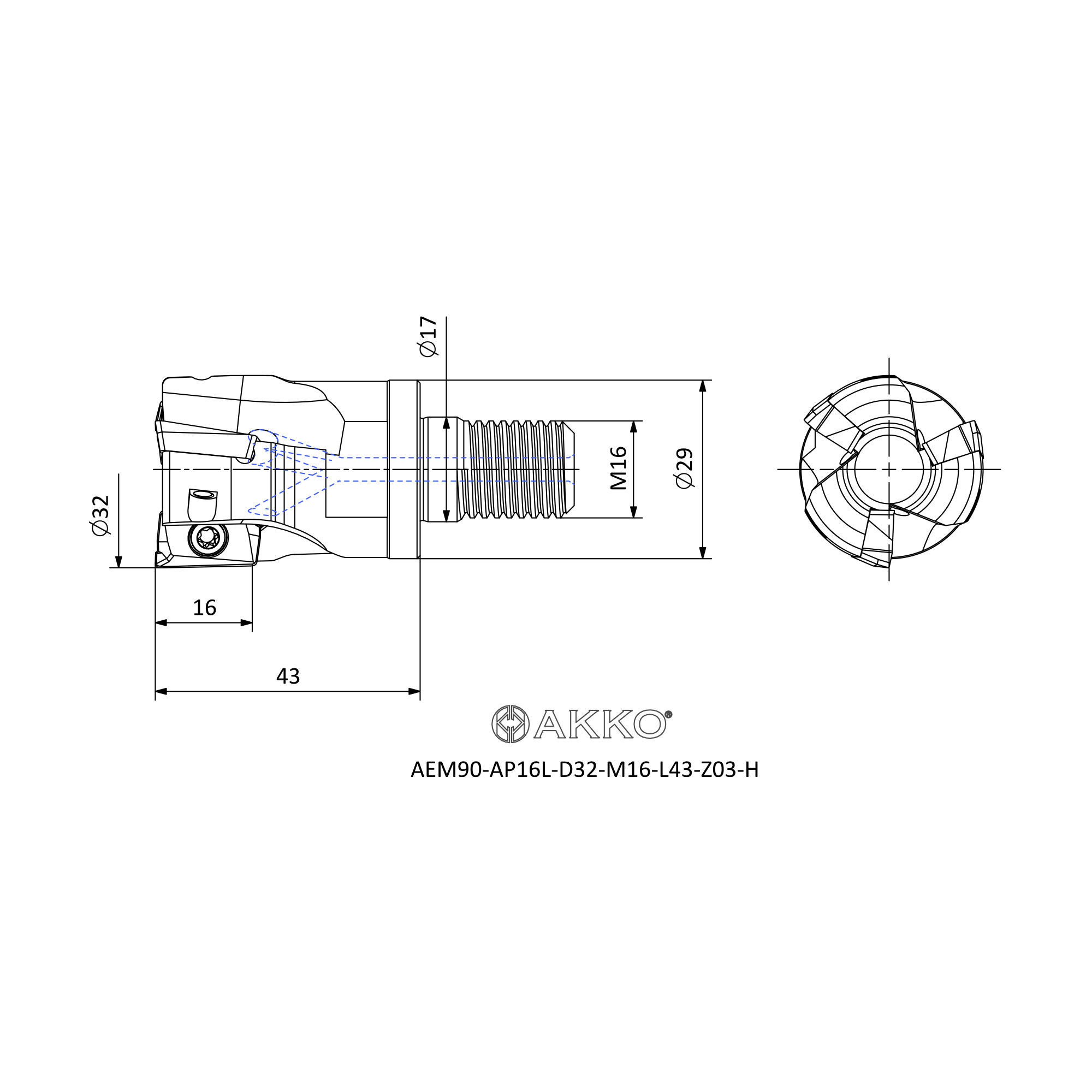AKKO AEM90-AP16L-D32-M16-L43-Z03-H — фото 3