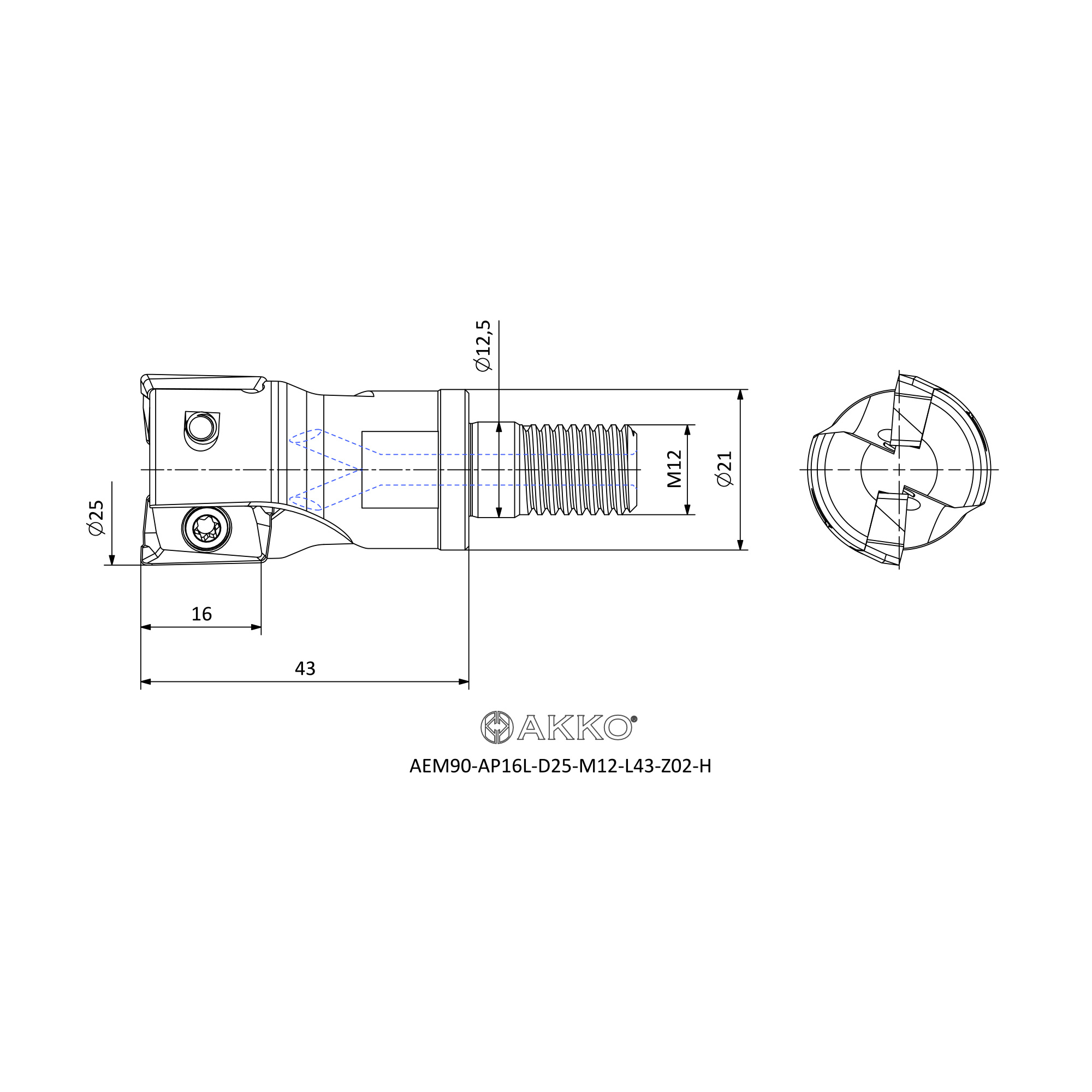 AKKO AEM90-AP16L-D25-M12-L43-Z02-H — фото 3