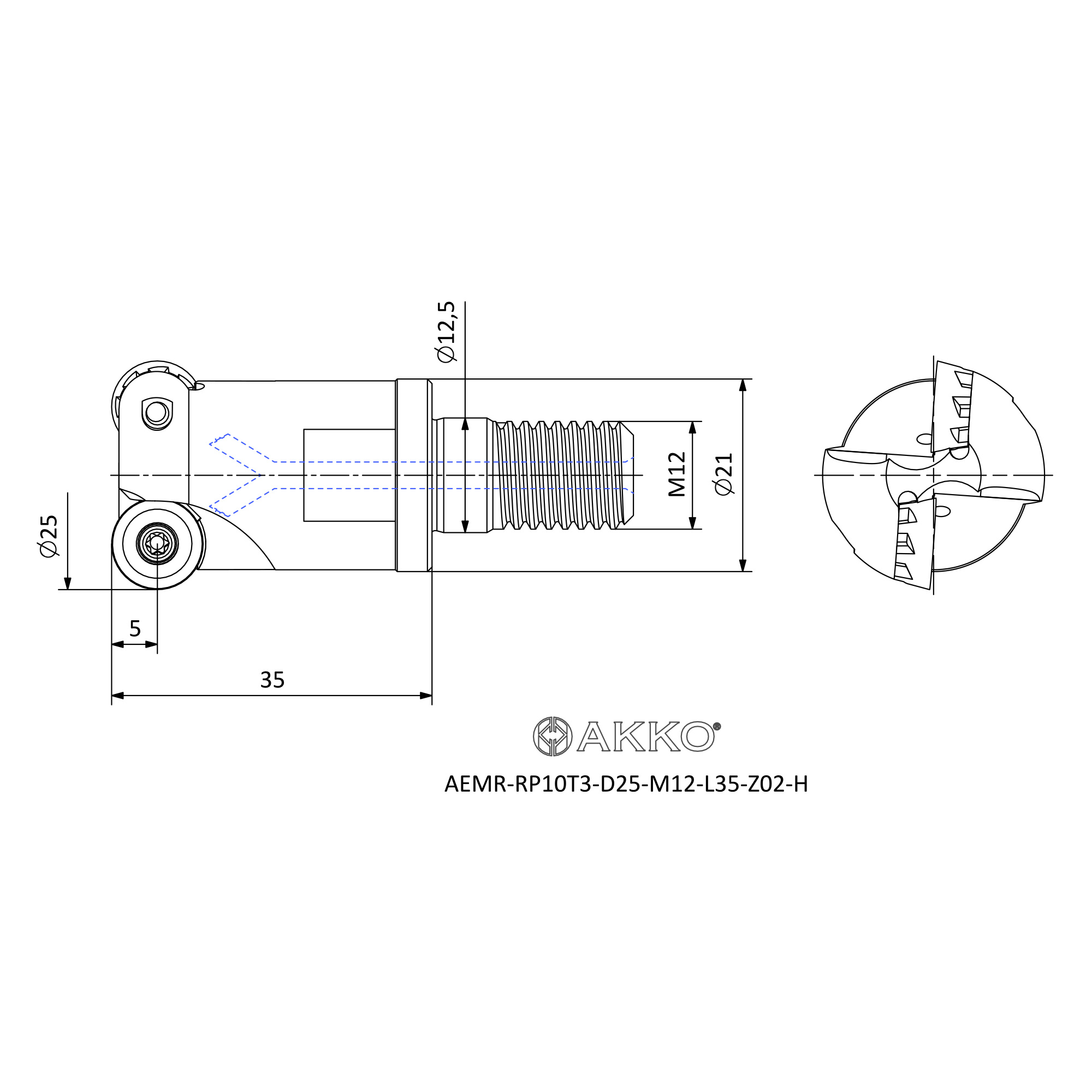 AKKO AEMR-RP10T3-D25-M12-L35-Z02-H — фото 3