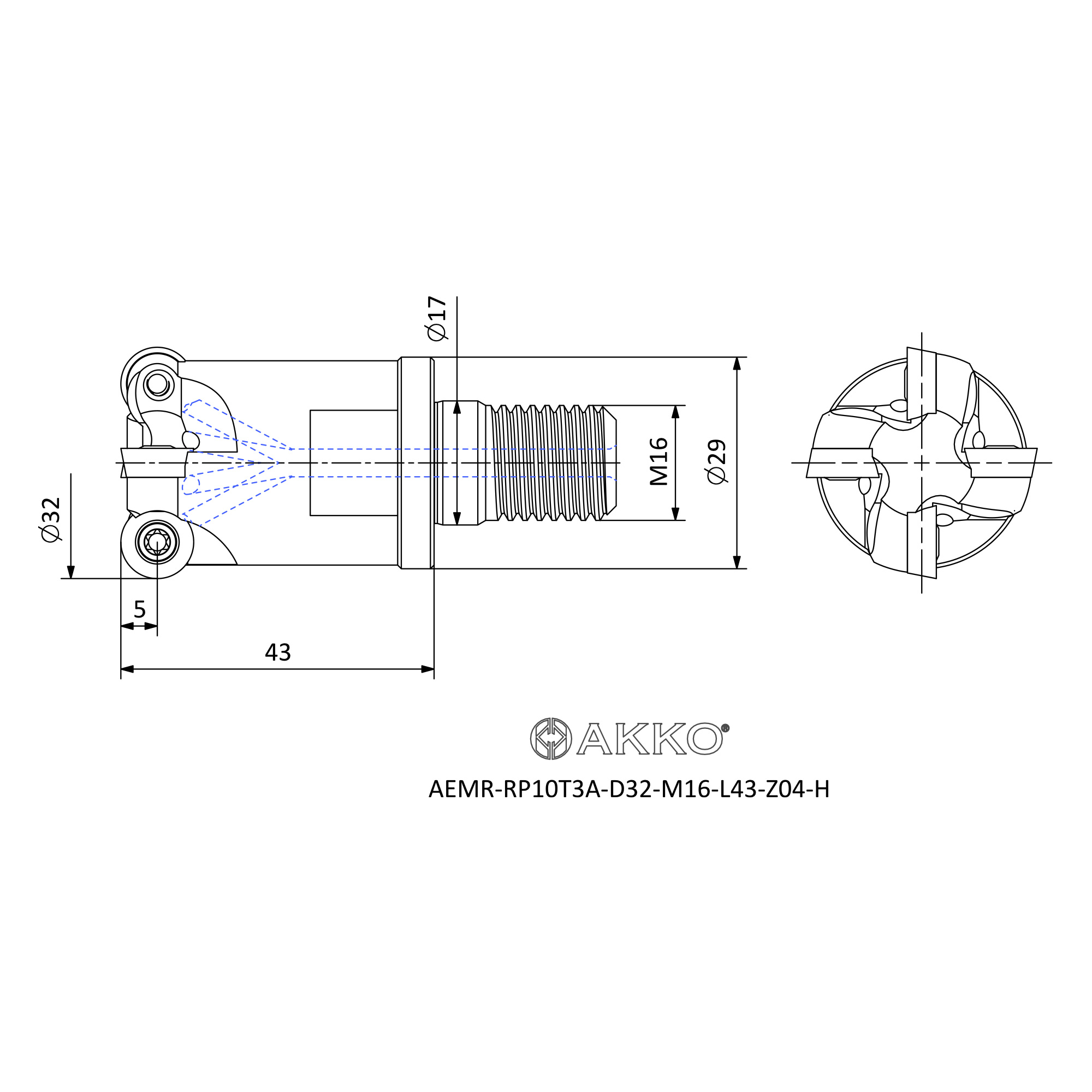 AKKO AEMR-RP10T3A-D32-M16-L43-Z04-H — фото 3