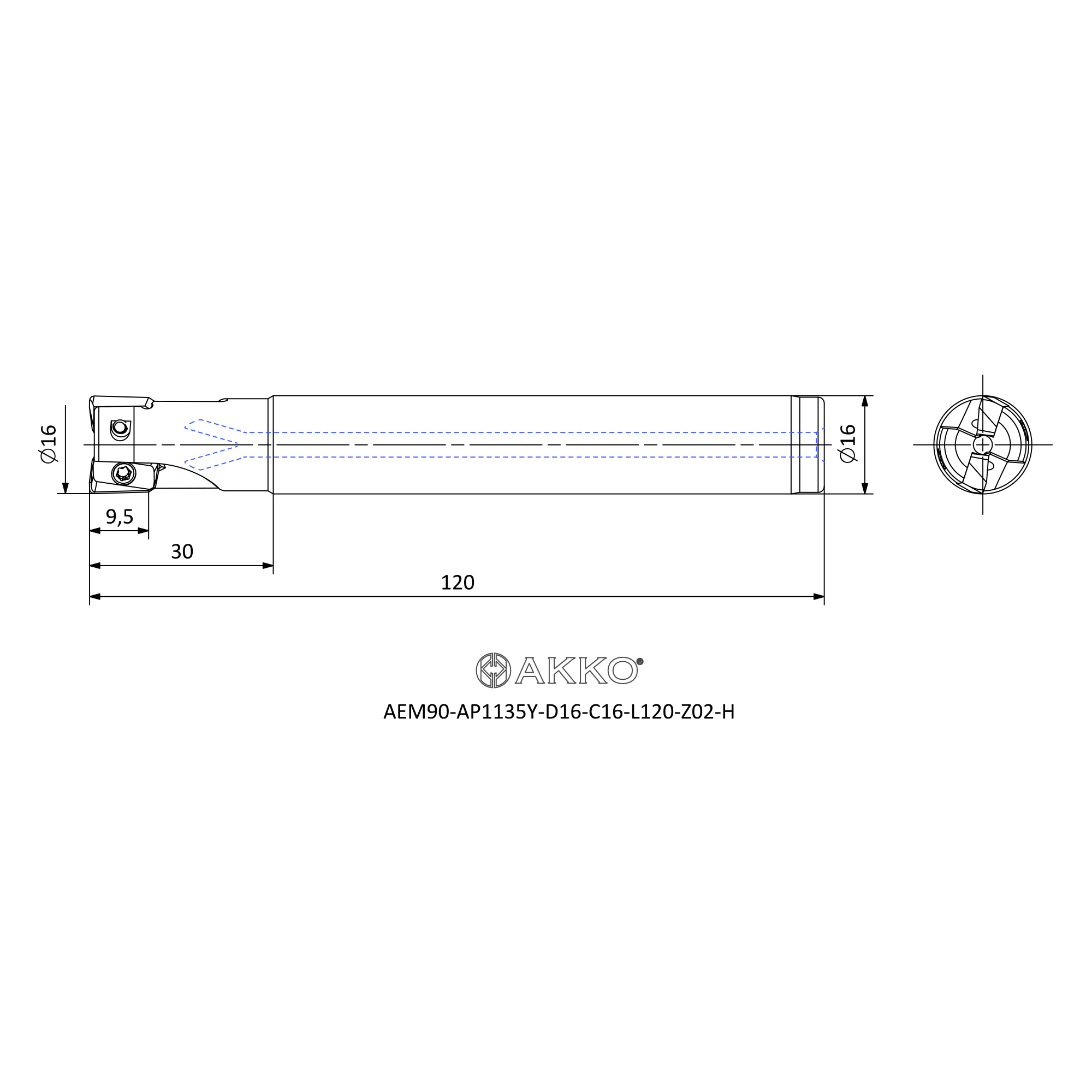 AKKO AEM90-AP1135Y-D16-C16-L120-Z02-H — фото 3