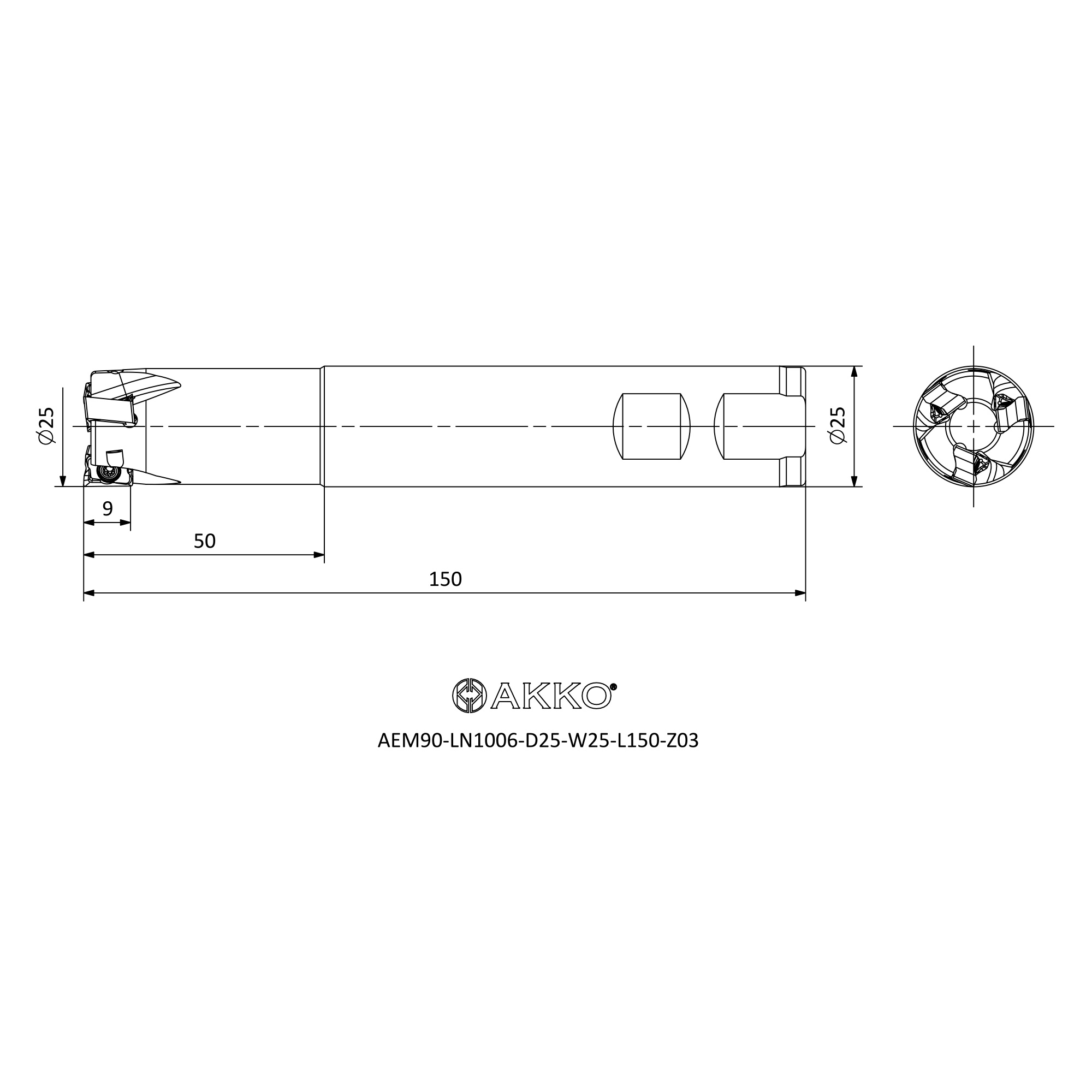 AKKO AEM90-LN1006-D25-W25-L150-Z03 — фото 3