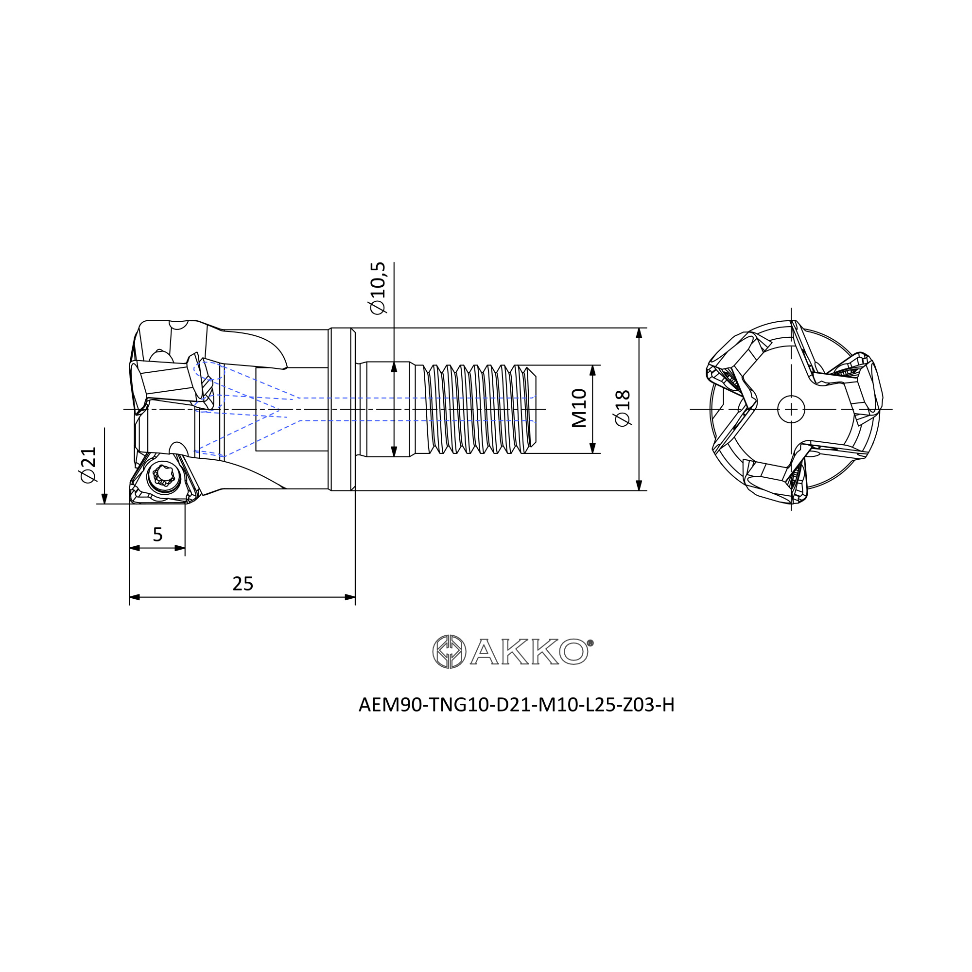 AKKO AEM90-TNG10-D21-M10-L25-Z03-H — фото 3