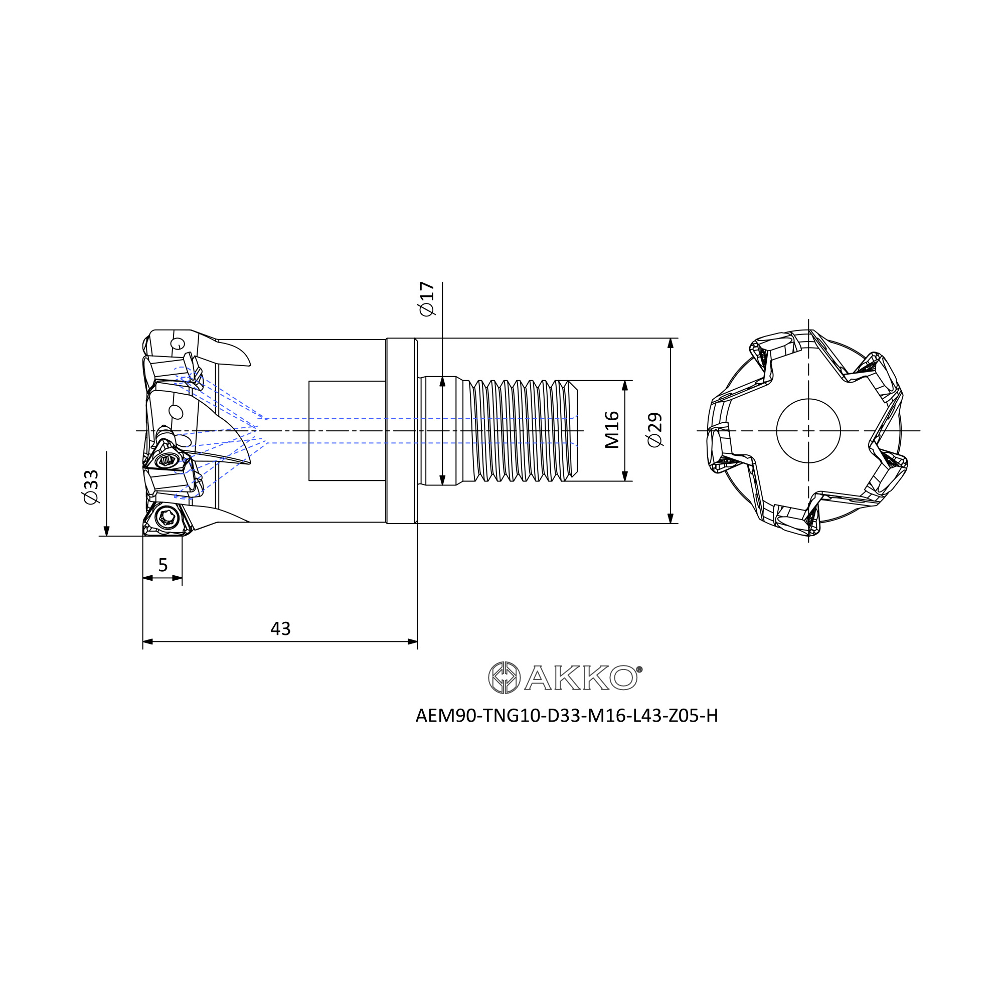 AKKO AEM90-TNG10-D33-M16-L43-Z05-H — фото 3