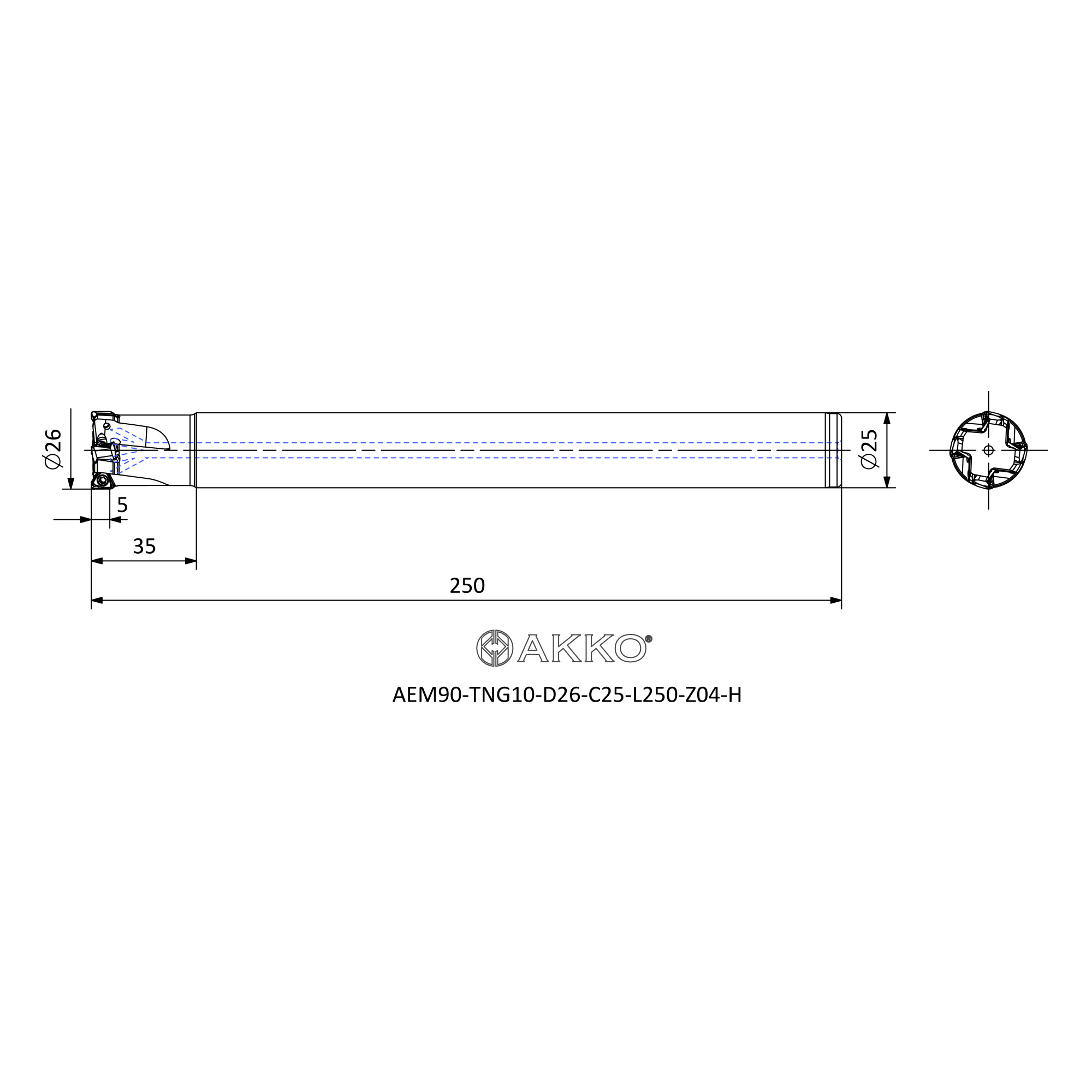 AKKO AEM90-TNG10-D26-C25-L250-Z04-H — фото 3