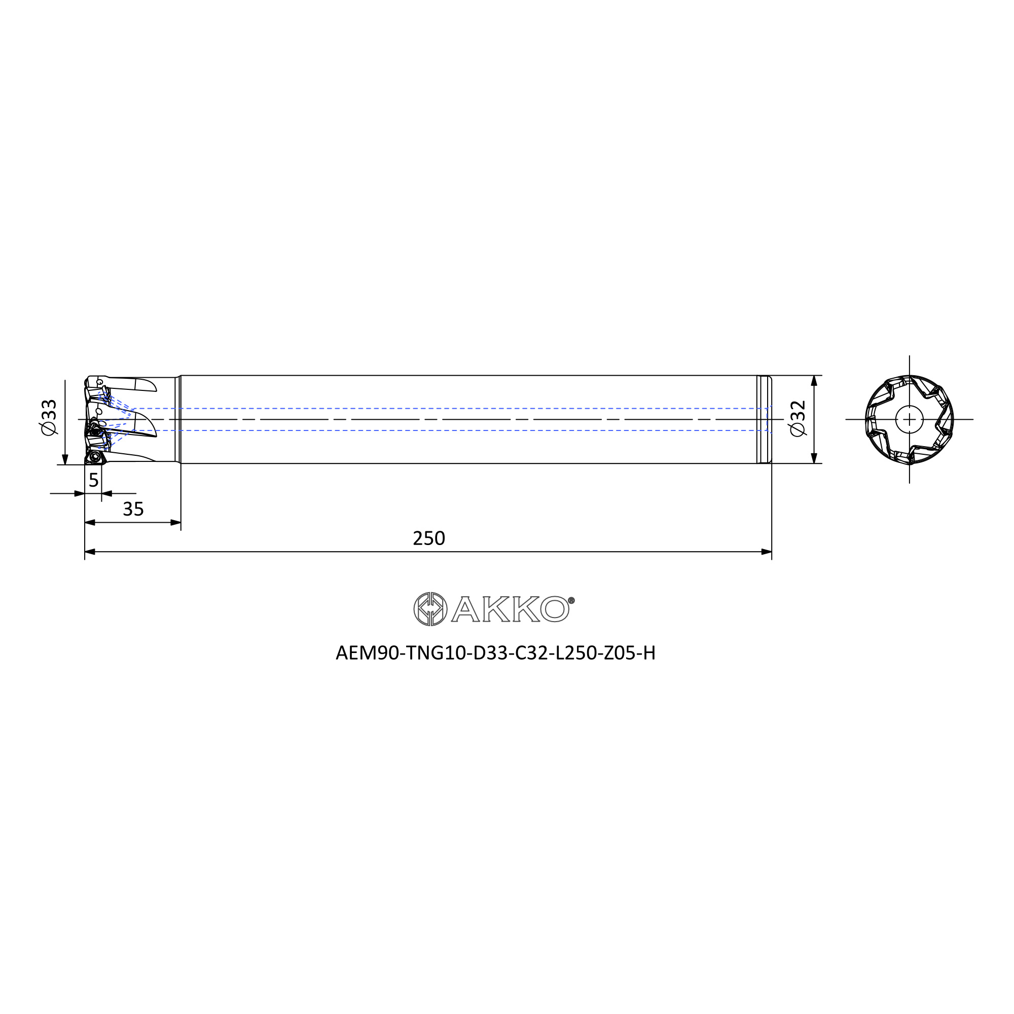 AKKO AEM90-TNG10-D33-C32-L250-Z05-H — фото 3