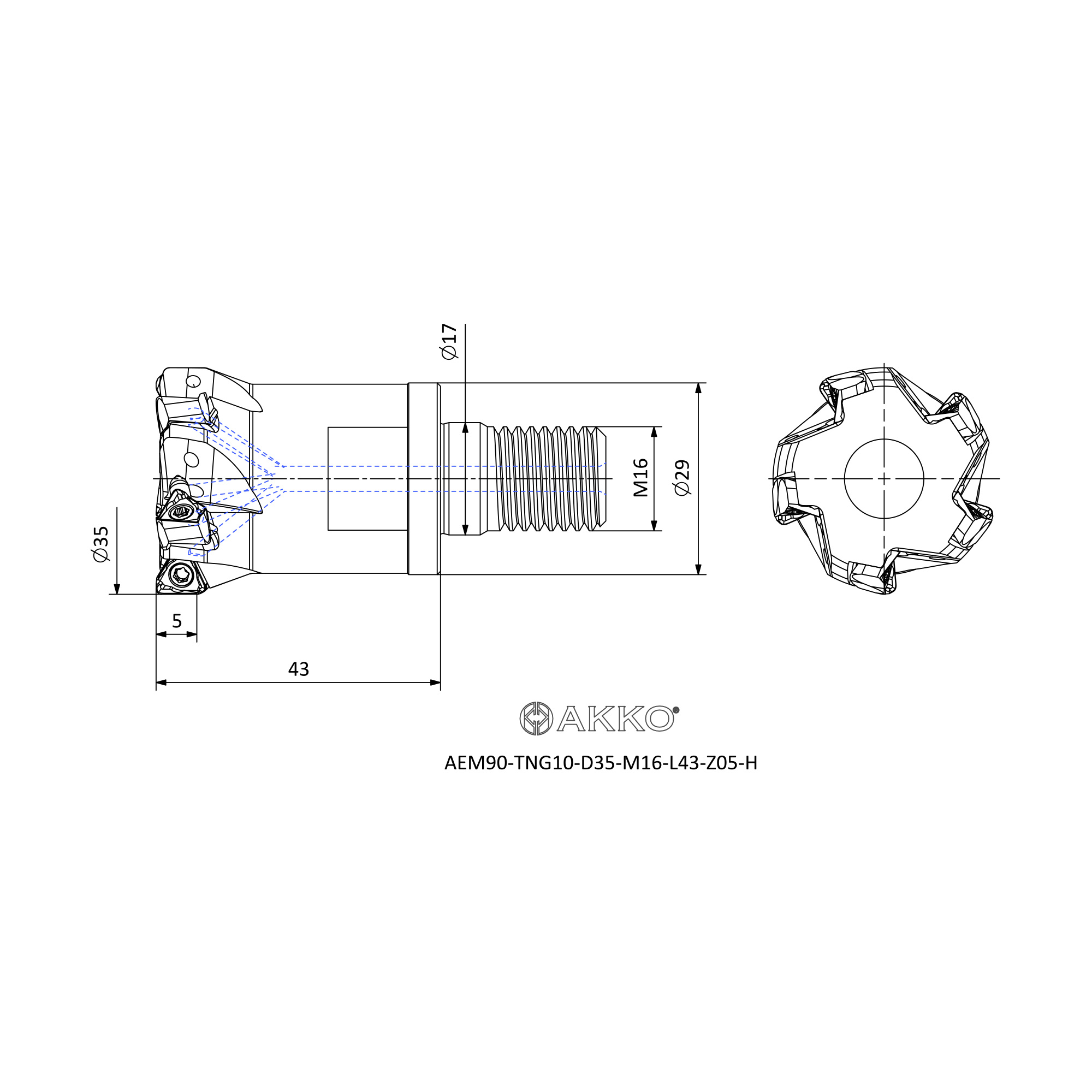 AKKO AEM90-TNG10-D35-M16-L43-Z05-H — фото 3