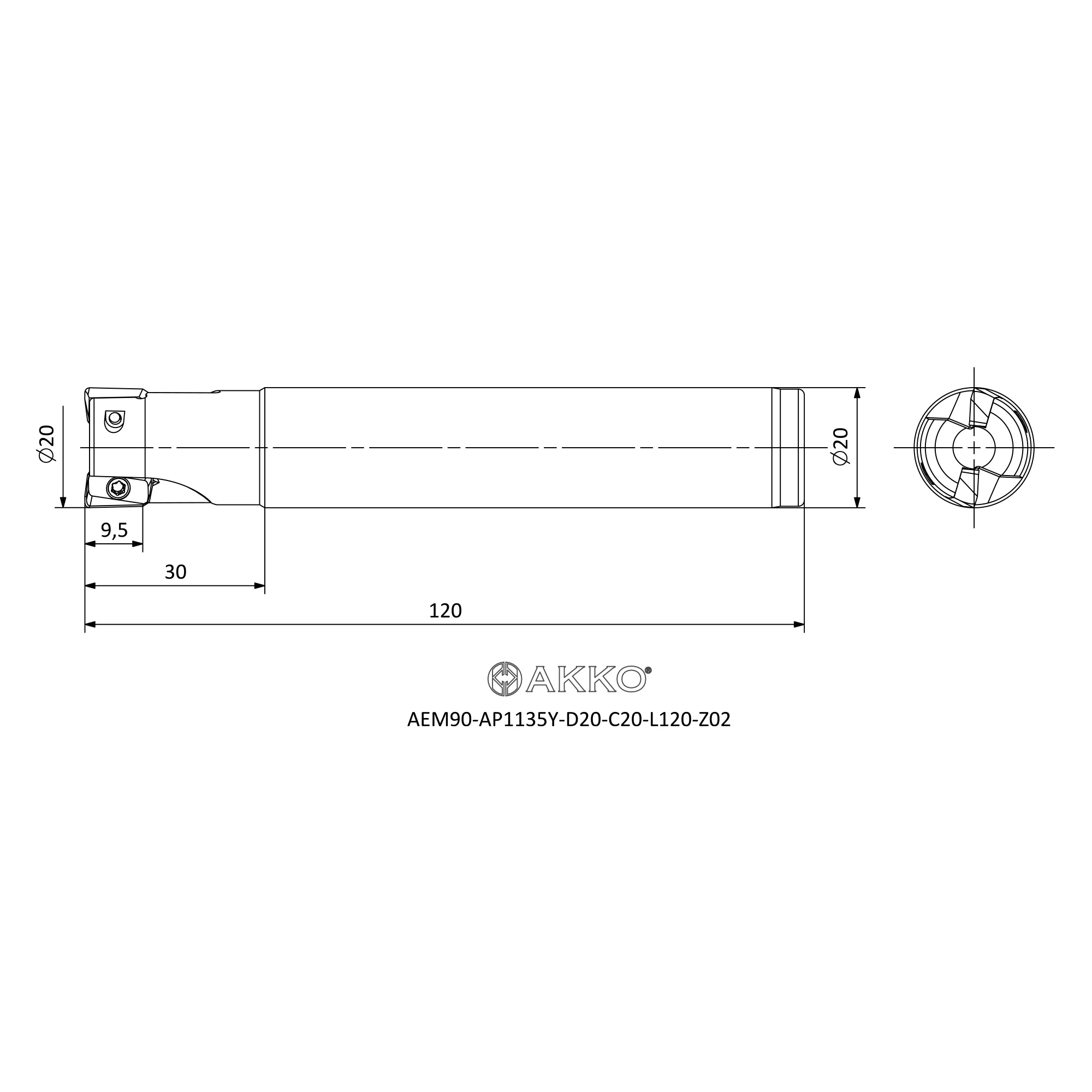AKKO AEM90-AP1135Y-D20-C20-L120-Z02 — фото 3