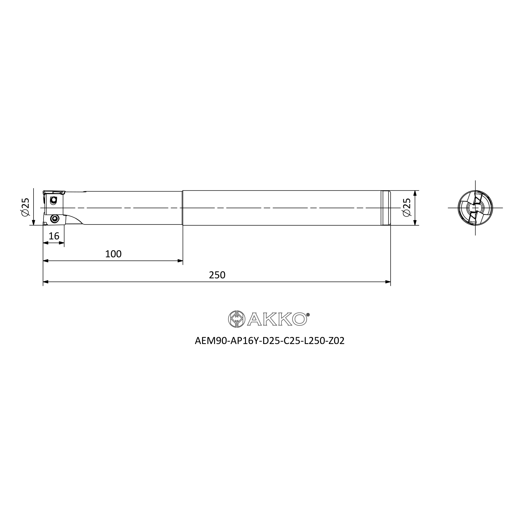 AKKO AEM90-AP16Y-D25-C25-L250-Z02 — фото 3